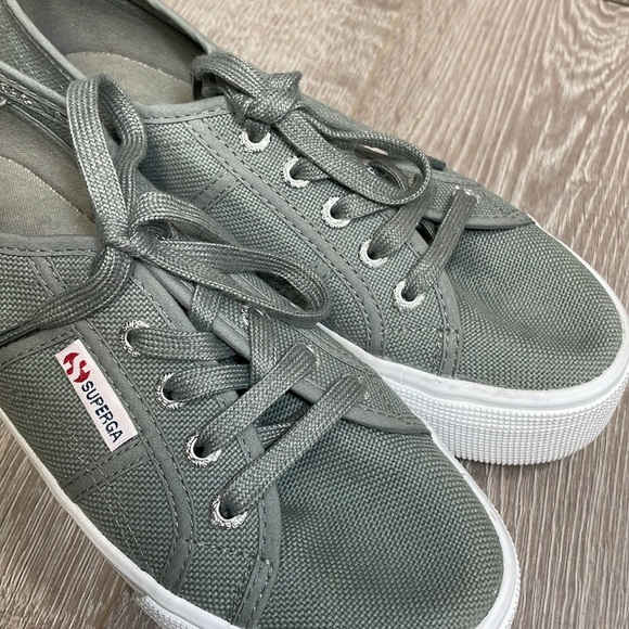 Superga Platform Sneakers 2790 Gray Canvas (EU37) 6.5 - Picture 11 of 15